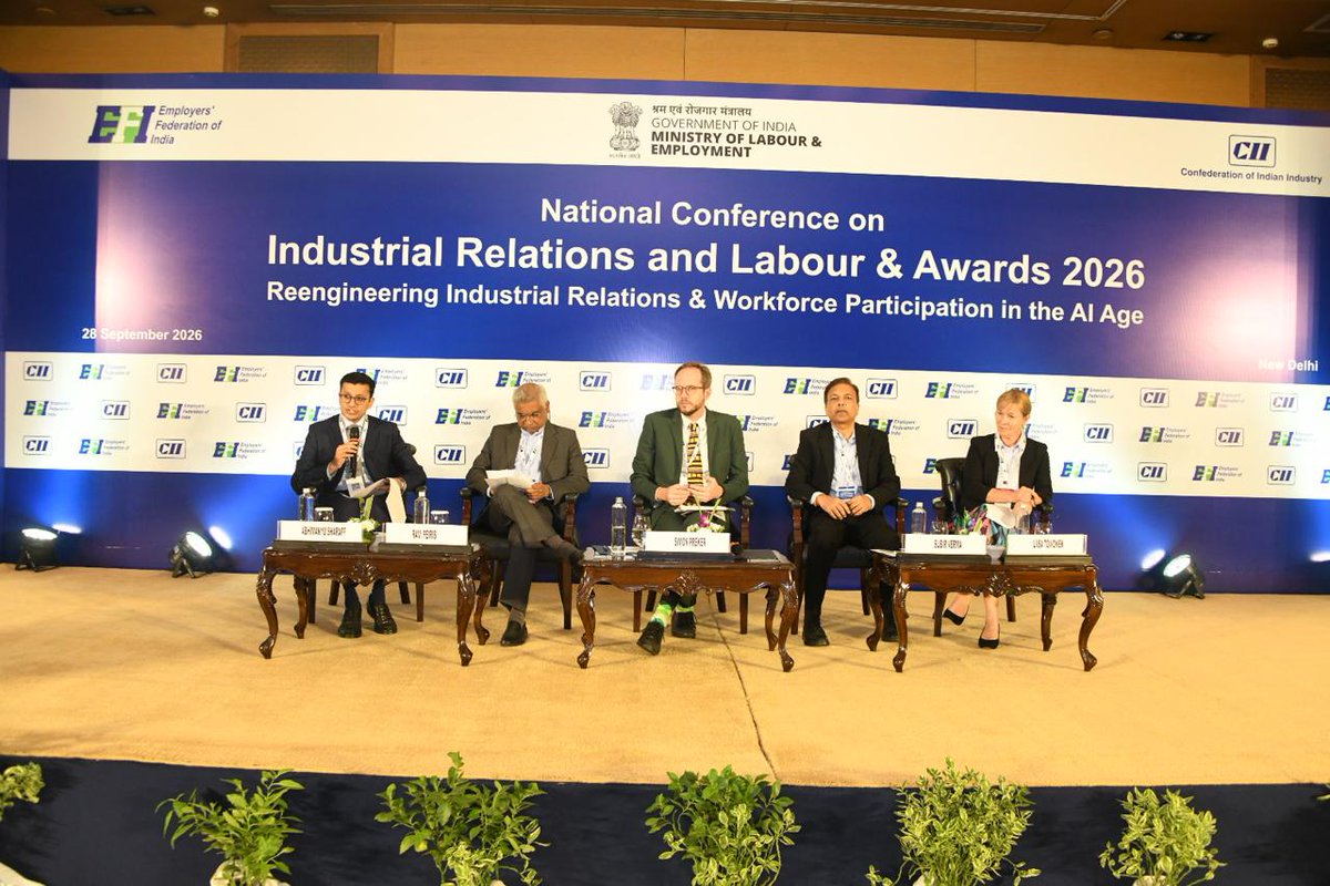 EFI_1933's tweet photo. The Global Workforce: Preparing for the Next Decade
Global experts & leaders from Germany, Finland, ILO & RPSG Group discussed AI integration, lifelong learning & building resilient, future-ready enterprises.
#CII #EFI #FutureOfWork https://t.co/sQQp0PDv52