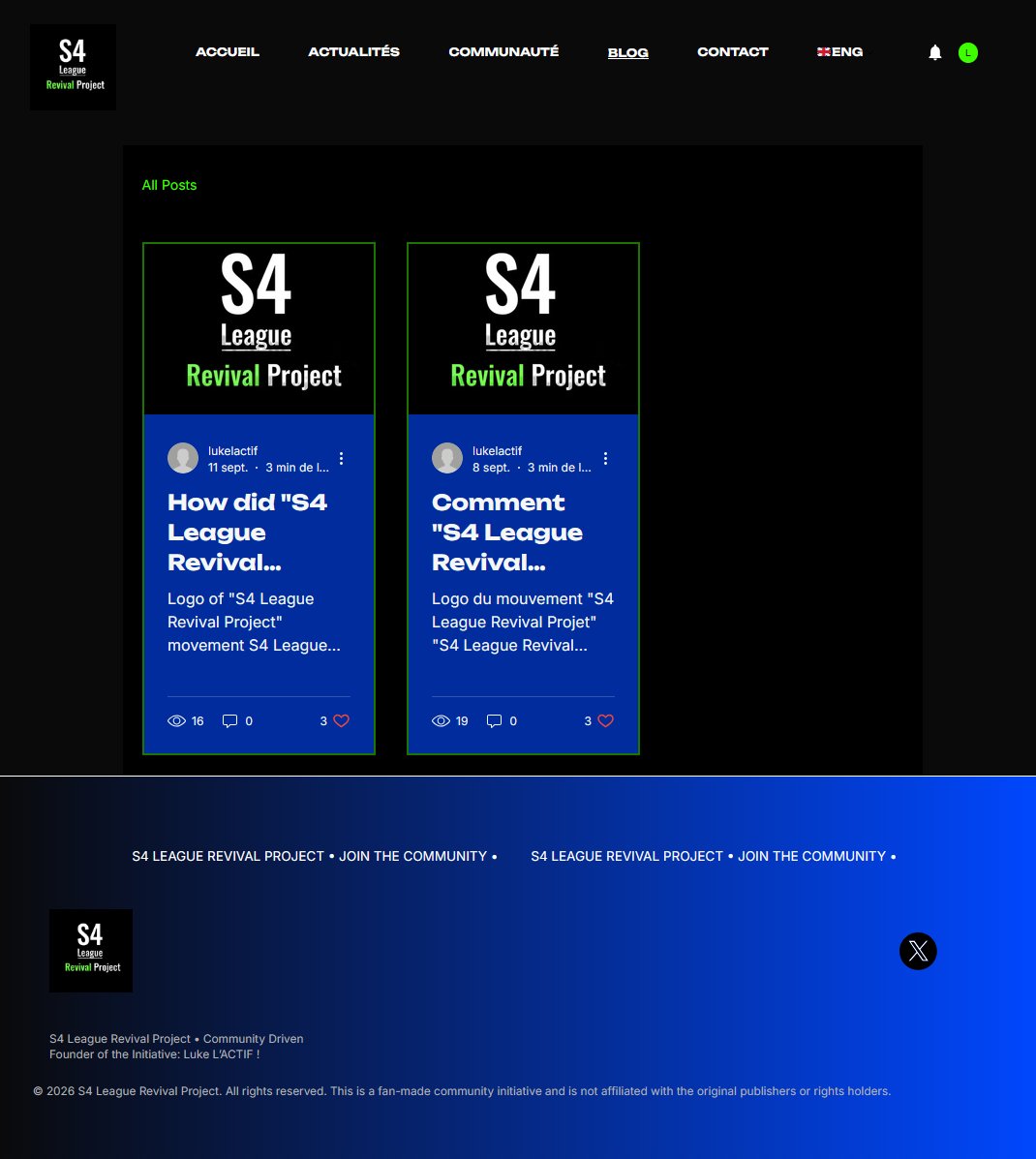 s4leaguerevival's tweet photo. The "S4 League Revival Project" website is now OPEN 🟢

A space where the community can come together and have their say on the future of S4 League.

Sections: 

🏠 Home 
📰 News
🌍 Community
📖 Blog
📩 Contact 

🔗 Visit our website through the link in our profile.

#gaming_news https://t.co/Yv8VwXWfrv