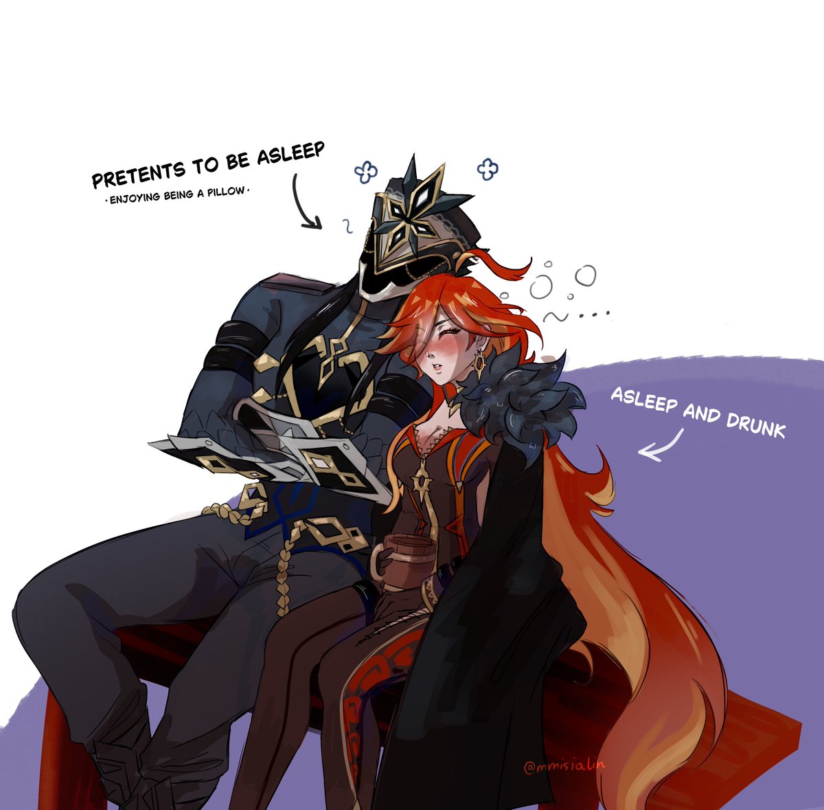 NigamSirsasth's tweet photo. @NewRockstars @empiremagazine Capitano + drunk Mavuika fanart fan art 2
Title : After drunk Citlali I really need drunk #Mavuika and #Capitano
Varka! We need you man! 😭 #mavuitano #capimavu
by Misialin 💫
@mmisialin
https://t.co/vLouqxKlcX https://t.co/zIJ77ASWSu