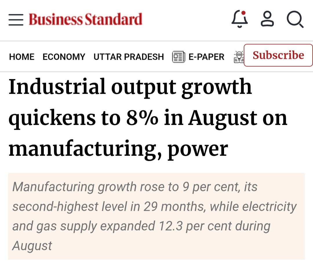 Sanju_Verma_'s tweet photo. #Modinomics

📌Manufacturing growth 9%
📌IIP📈8%
📌Electricity📈12.3%
📌Capital Goods📈16.9%
📌Consumer Durables📈11.1%

Manufacturing growth is 2nd highest ever in last 29months

Throw this at DEADWOOD Rahul Gandhi &amp;his retainers like Ramesh &amp;Khera,who must be wincing in pain👇 https://t.co/ytfCq4tcCv