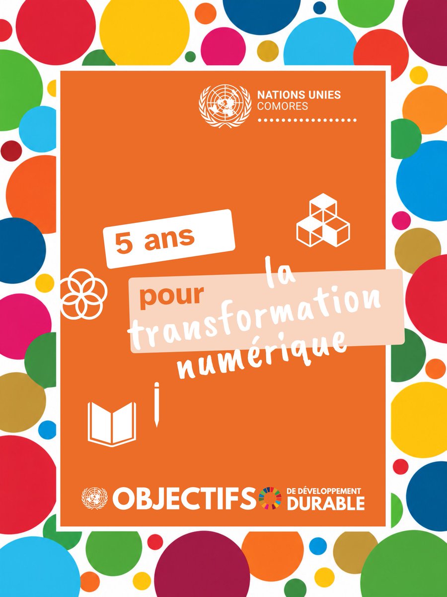 ONU_Comores's tweet photo. 📱 5️⃣ ans pour la transformation numérique
Des services plus accessibles, des jeunes mieux connectés, davantage d’innovation et d’opportunités 🇰🇲
Faisons du numérique un accélérateur inclusif des #ODD aux Comores
#5AnsPour #AgirMaintenant #ActNow #5yearsfor #GlobalGoals #SDGLive https://t.co/hCqBZoHj5N