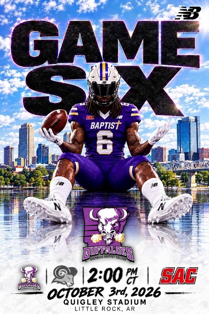 coachbailey_abc's tweet photo. 🏈 GAME SIX 🏈

📆 - October 3rd, 2026
🆚 - Texas Wesleyan University
⌚️ - 2:00 PM
🏟️ - Quigley Stadium
📍 - Little Rock, AR
🎟️ - https://t.co/or5HmJrz4s
📺 - https://t.co/PCeOfbIjE4 https://t.co/uXBPbD5J0h