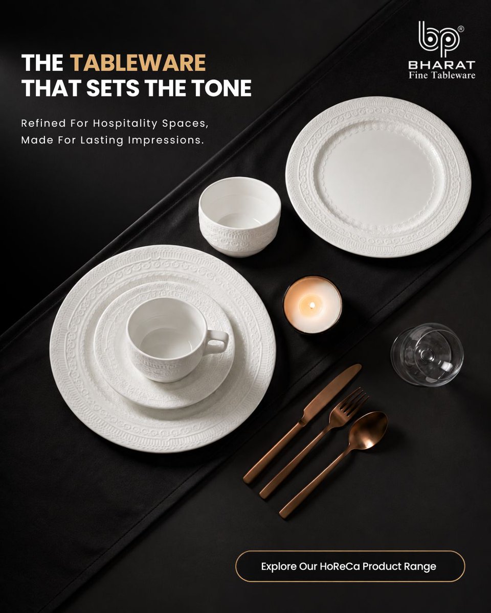 bharat_ctpl's tweet photo. A little detail can change the whole setting.
The pattern, the finish, the way every piece comes together—tableware becomes part of the visual language of a hospitality space.
#BPBharat #HoReCa #ProfessionalTableware https://t.co/00RoeXs7gb