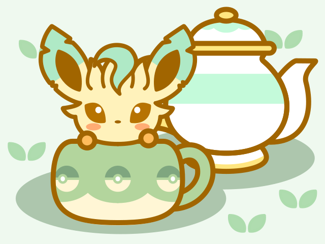yo_yo1118's tweet photo. ハーブティー飲む？

＃リーフィア　＃Pokémon　#ポケモン　
＃ブイズ https://t.co/LzlsGRJNli