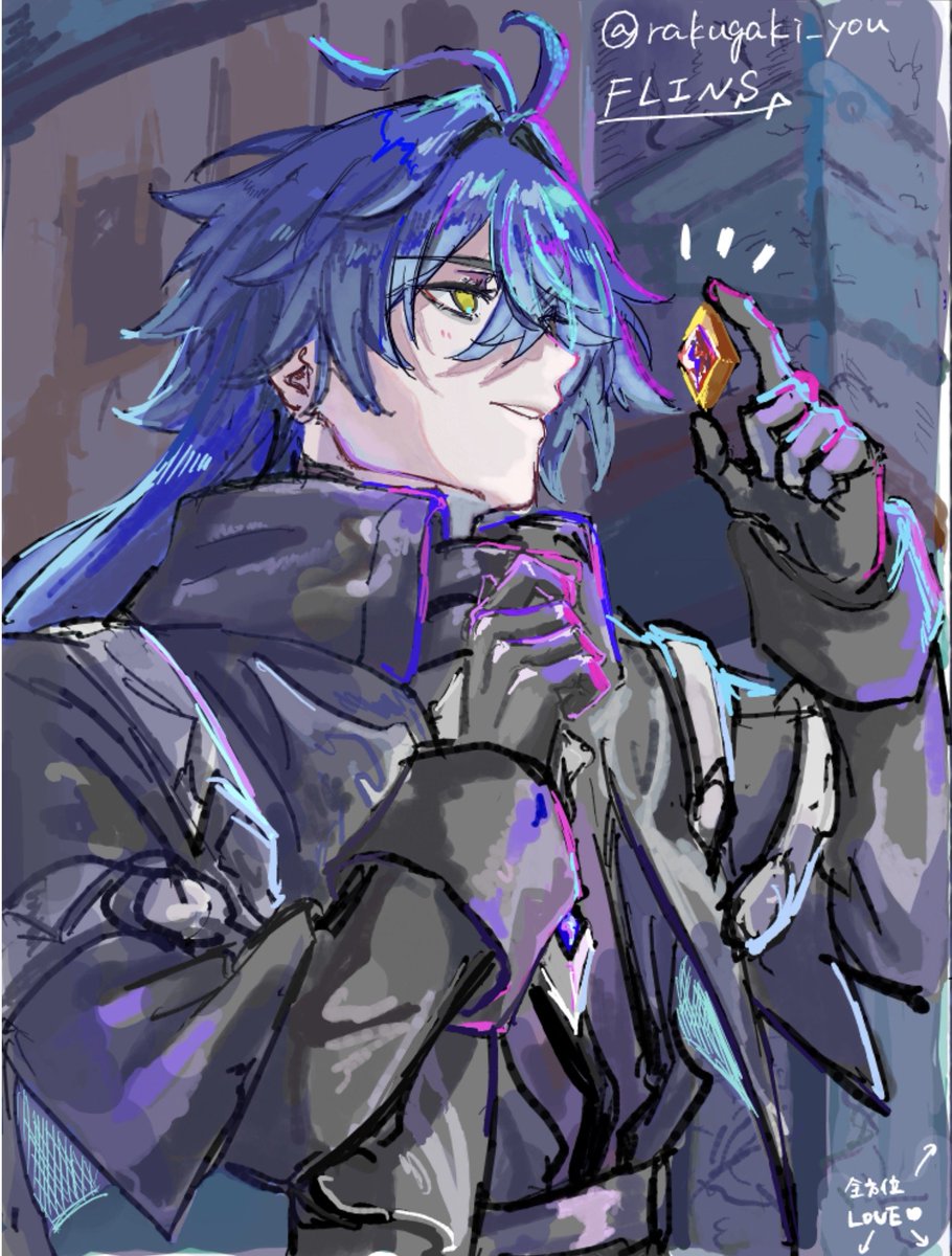 rakugaki_you's tweet photo. #今月描いた絵を晒そうㅤ 
全体的に青いな？？ https://t.co/syCttmveQS