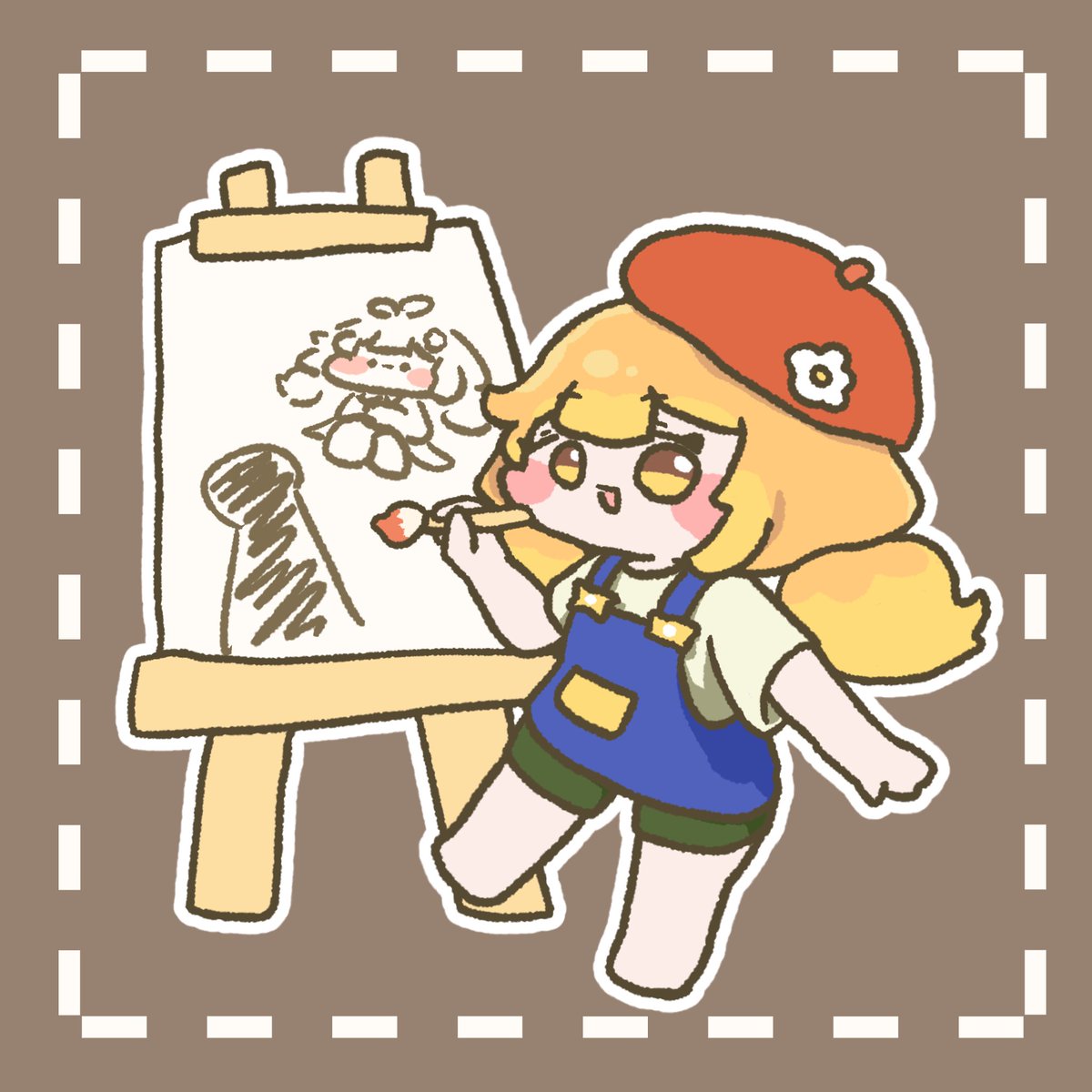 cow_abducted_'s tweet photo. #毎日ブルミ 
57日目
芸術の秋だね
ブルミは何を描いてるの？ https://t.co/i92LSWaIDG