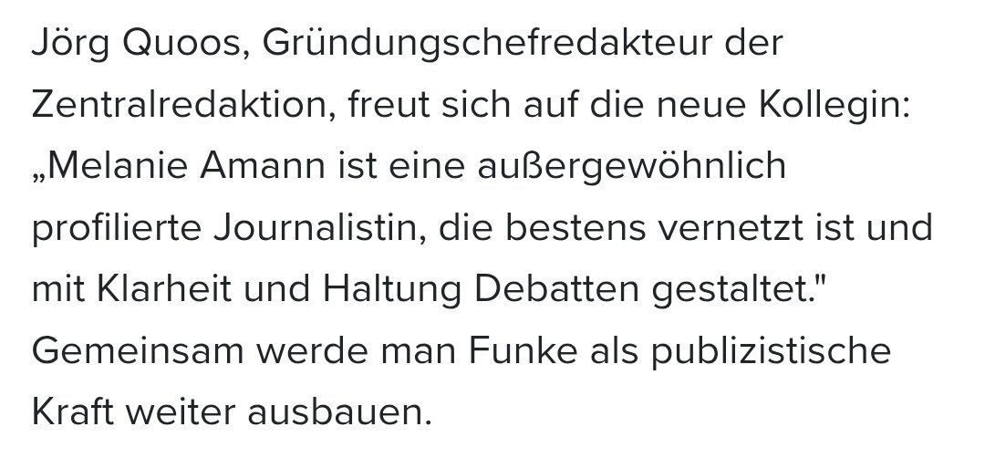 RobinClassen's tweet photo. In dem Gespräch zwischen @MelAmann und @JasminKosubek war streitig, ob Frau #Amann bei Funke nun wegen ihrer Meinung eingestellt wurde oder nicht. Die Pressestellungnahmen von Amanns Arbeitgeber weisen exakt in diese Richtung, wird doch explizit ihre "Haltung" gelobt. Staatsfunk funktioniert im sanften Autoritarismus eben anders als im harten Autoritarismus wie in Russland: Amann kann in ihrem Podcast tun und lassen was sie will. Was sie will, ist aber antizipierbar und nur deshalb hat sie überhaupt ihren Podcast. Das ist der Punkt.