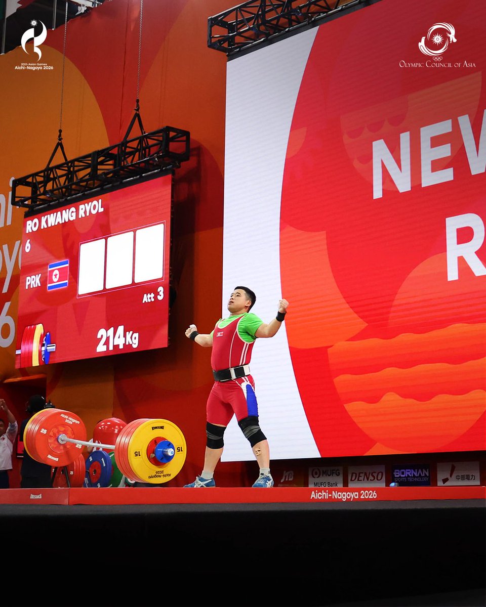 AsianGamesOCA's tweet photo. #20thAsianGames #AichiNagoya2026 #Weightlifting #ImagineOneAsia https://t.co/hf1kvhcbxJ
