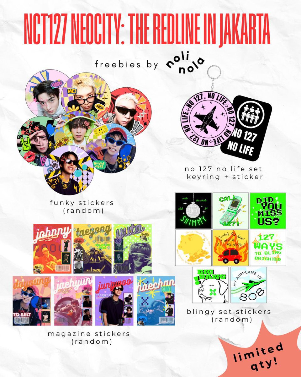 noli__nola's tweet photo. 🚨 nct127 neocity: redline in jakarta🚨 

freebies by @noli__nola 

🗓️ sat, 3 oct 
⏰ 12pm - end
📍indonesia arena 

follow, rt &amp; likes are appreciated 💖

kindly tag us if you get one.

see you there! ‹𝟹

#NCT127 #THE_REDLINE_JAKARTA 
#NCT127_5TH_NEOCITY_THE_REDLINE https://t.co/U19XXtUtYA