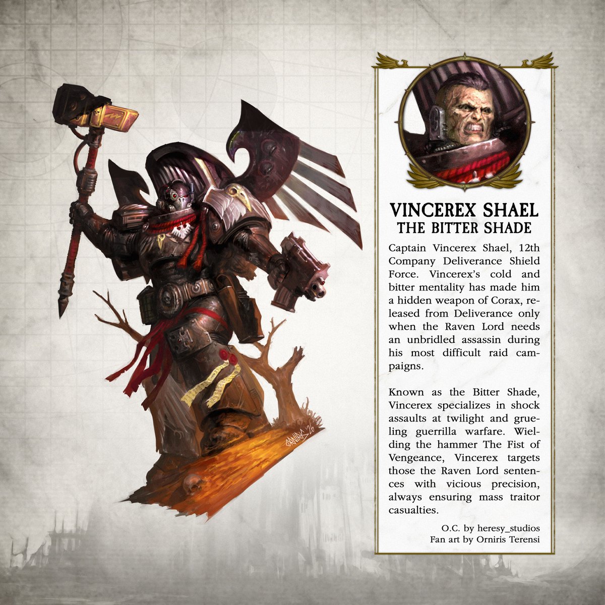 OrnirisTerensi's tweet photo. Character illustration for heresy_studios 💀 https://t.co/YyqkfkheZH
#warhammer #fanart #spacemarines #ravenguard #characterillustration #grimdark #noai https://t.co/mlyIpDSkSD