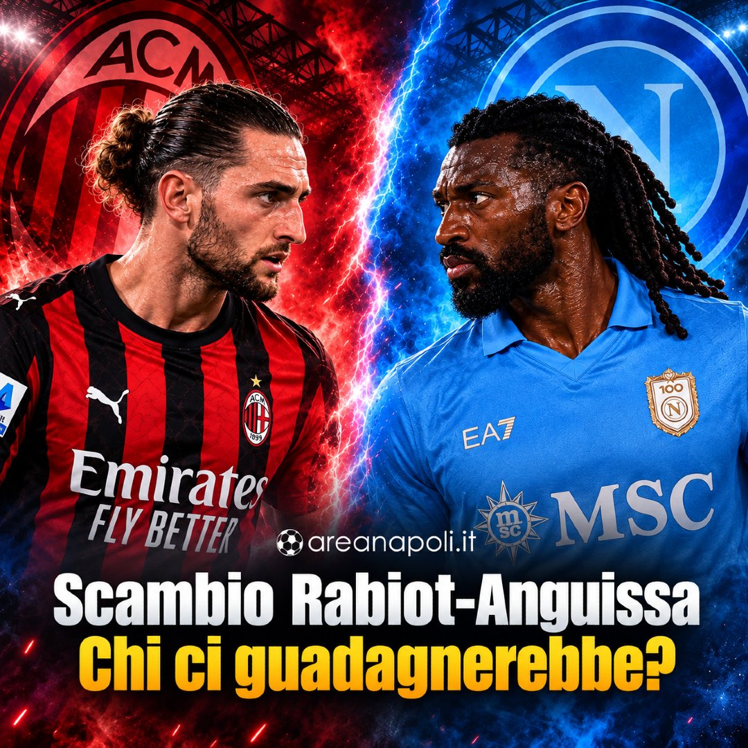areanapoliit's tweet photo. 💥 La "bomba" di #Sparnelli: 𝘀𝗰𝗮𝗺𝗯𝗶𝗼@ACMilan-@SSCNapoli? 

Sorprendente indiscrezione lanciata da Massimo Sparnelli: 𝗡𝗮𝗽𝗼𝗹𝗶 e 𝗠𝗶𝗹𝗮𝗻 starebbero lavorando a una doppia operazione per 𝗴𝗲𝗻𝗻𝗮𝗶𝗼.

🔵 𝗔𝗱𝗿𝗶𝗲𝗻 #Rabiot al #Napoli 

🔴⚫ 𝗙𝗿𝗮𝗻𝗸 𝗭𝗮𝗺𝗯𝗼 #Anguissa al #Milan

Il giornalista sostiene che i due club starebbero ragionando sull'operazione, anche se resta da capire l'eventuale formula dello scambio.

😱 Uno scenario che potrebbe infiammare il calciomercato!

TUTTI I DETTAGLI 👉 https://t.co/vVNIKrjxlV