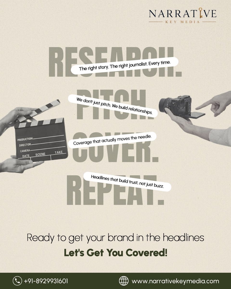 NarrativeKey's tweet photo. Getting featured isn't luck; it's relationships, timing, and the right pitch. 
We connect your brand with journalists who actually care about your story and turn that into coverage that builds real credibility.
Ready to see your brand in the press? DM us and let's get started. https://t.co/1H0BqrlV9z