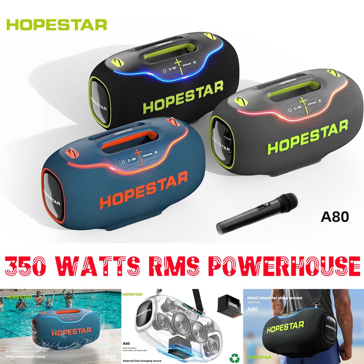 KaraokeHomeEnt's tweet photo. π https://t.co/bB1jYa1CcA Meet the Hopestar A80 β 350W, 6 speakers, 24h battery, RGB lights & waterproof. Bigger sound, bigger fun. Perfect for parties, karaoke & outdoor adventures!
#KHEcomau #hopestar #boombox #ghettoblaster #music https://t.co/HoME4R6OSY