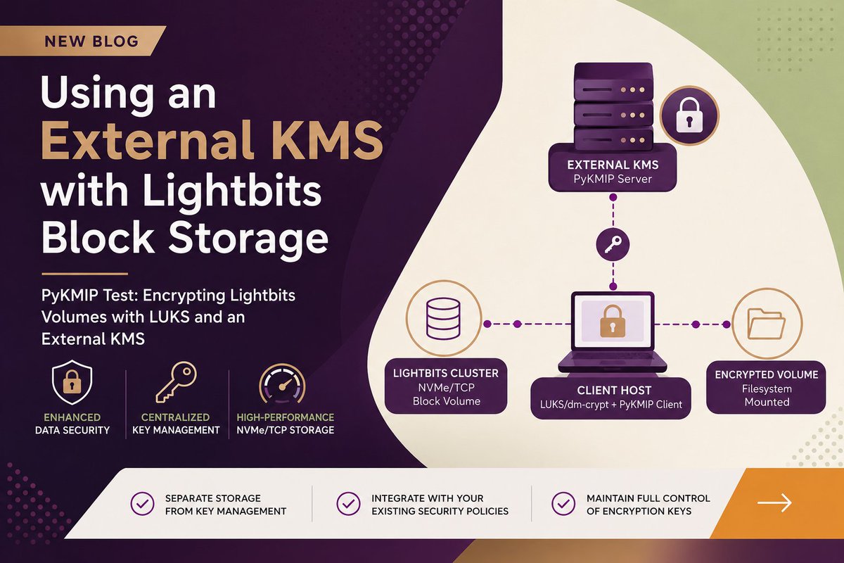 LightbitsLabs's tweet photo. 🔐 Ready to take your data security to the next level—without compromising NVMe/TCP performance? 
Explore the full story 👉 https://t.co/wONXZ9Jd1B

#BlockStorage #CyberSecurity #DataStorage #NVMeTCP #DataProtection https://t.co/RIzornJ6ms