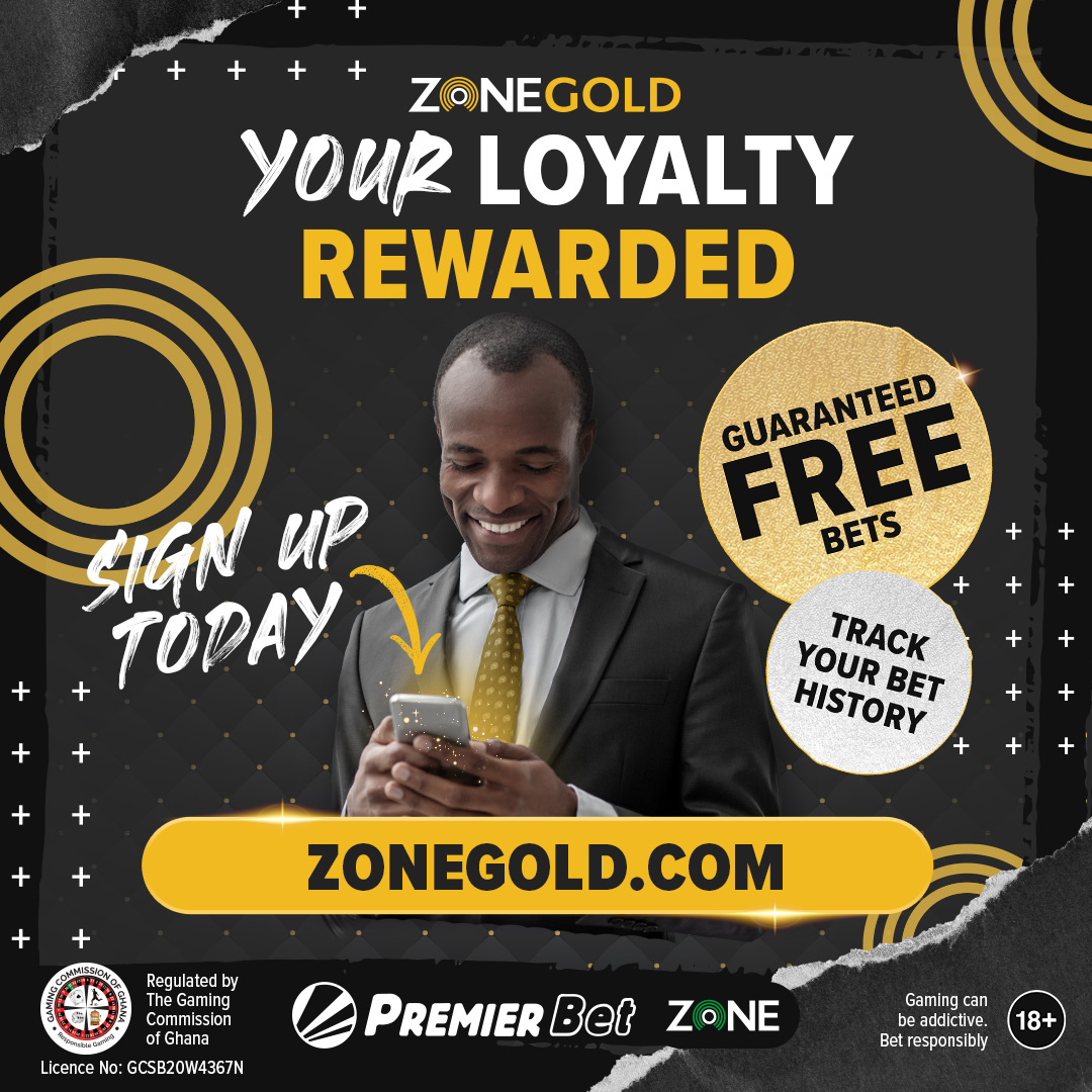 PremierBetGH's tweet photo. 🏆 Your loyalty rewarded with ZoneGold! ✨
Enjoy guaranteed free bets and exclusive perks.
Sign up 👉 https://t.co/IjUVhydA86
#ZoneGold #PremierBet #FreeBets #LoyaltyPays https://t.co/KOrawatATM