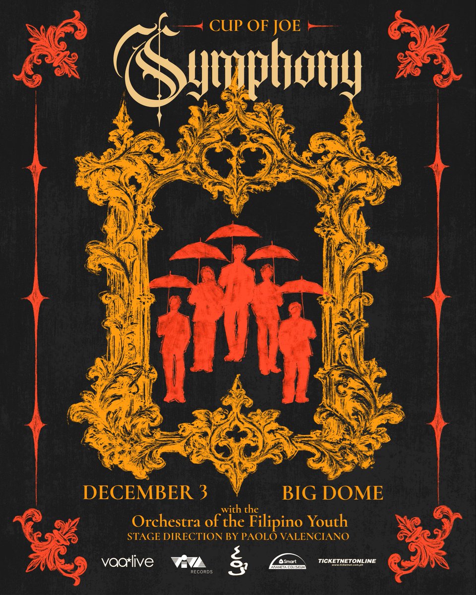 cupofjoemusic's tweet photo. We’re coming back to the Big Dome. 🧡

Cup of Joe: Symphony
December 3
with the Orchestra of the Filipino Youth 🎻

🎟️ Tickets go on sale Wednesday, September 30 at 12NN via TicketNet.

Save the date, Joewahs. See you there!!

#CupOfJoeSymphony https://t.co/GgmE6yas89