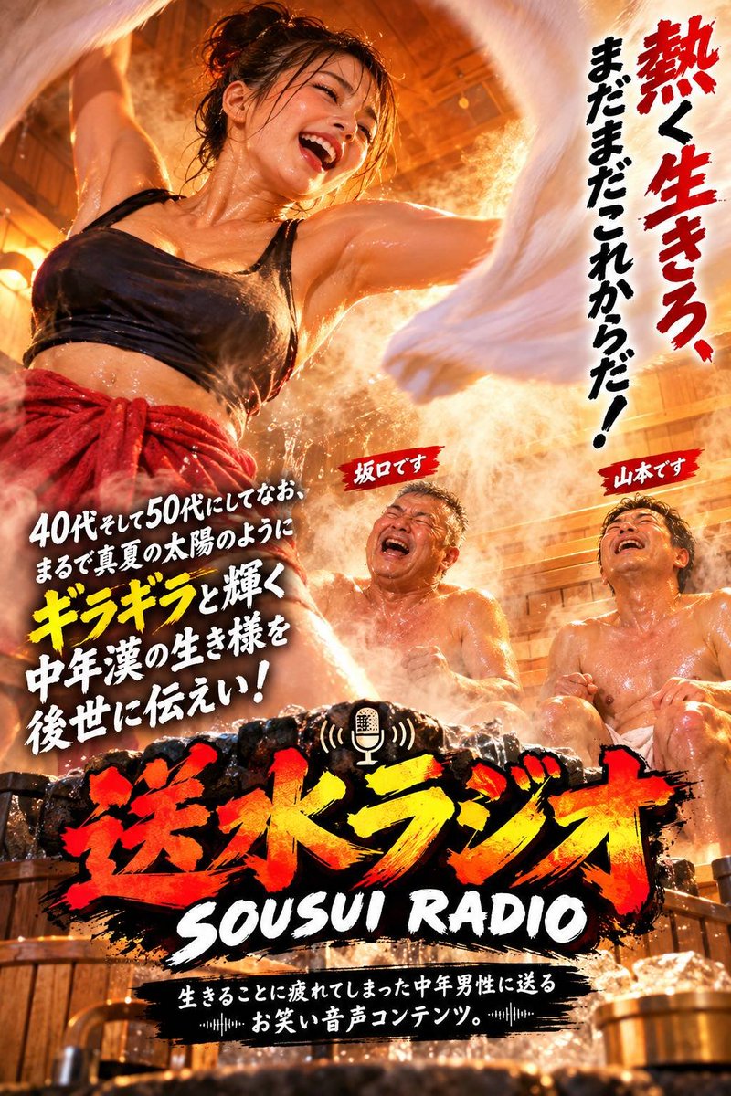 shadowsousui's tweet photo. 楽しかった高知県からの帰りの更新完了！「送水ラジオ　無料版」！今週は男に与えられた本当の休日あなたならどう過ごしますか！サウナ話もやってます！ #送水ラジオ #さばラジオ #トリカゴ放送 https://t.co/AYAVvDpBbg