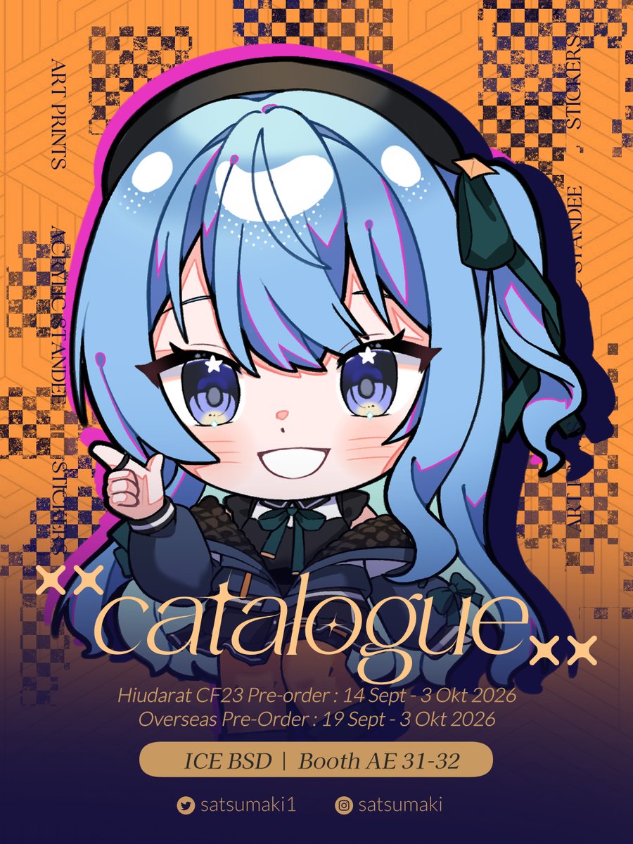 satsumaki1's tweet photo. (1/4)
[🩷&amp;🔁Appreciated!]  Hiudarat Catalogue ♡ 

Booth : Hiudarat &amp; MAMOO (AE31-32)
PO period : 14 Sept - 3 Oct
Fandom : Hololive (Suisei, Ina, AREA15, ReGLOSS)
#cf23catalogue #comifuro23catalogue #CF23 #comifuro23

Link on comment💙 https://t.co/Q2trdjP5KS