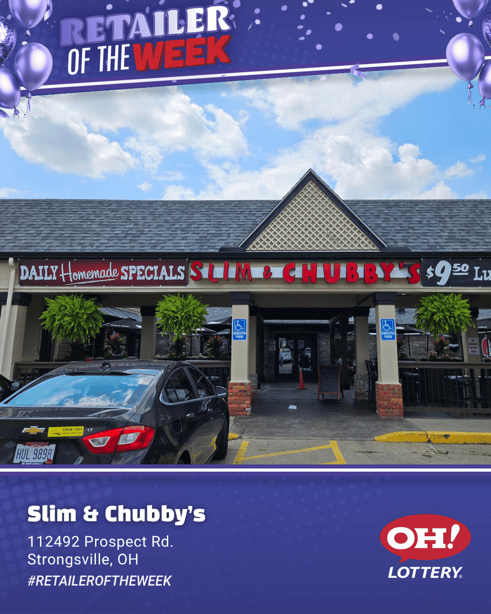OHLottery's tweet photo. Our Retailer of the Week is Slim & Chubby’s, a popular spot for KENO and scratch-offs. They provide excellent service and a fun experience. Congrats!
#RetaileroftheWeek https://t.co/ytS525Egpj