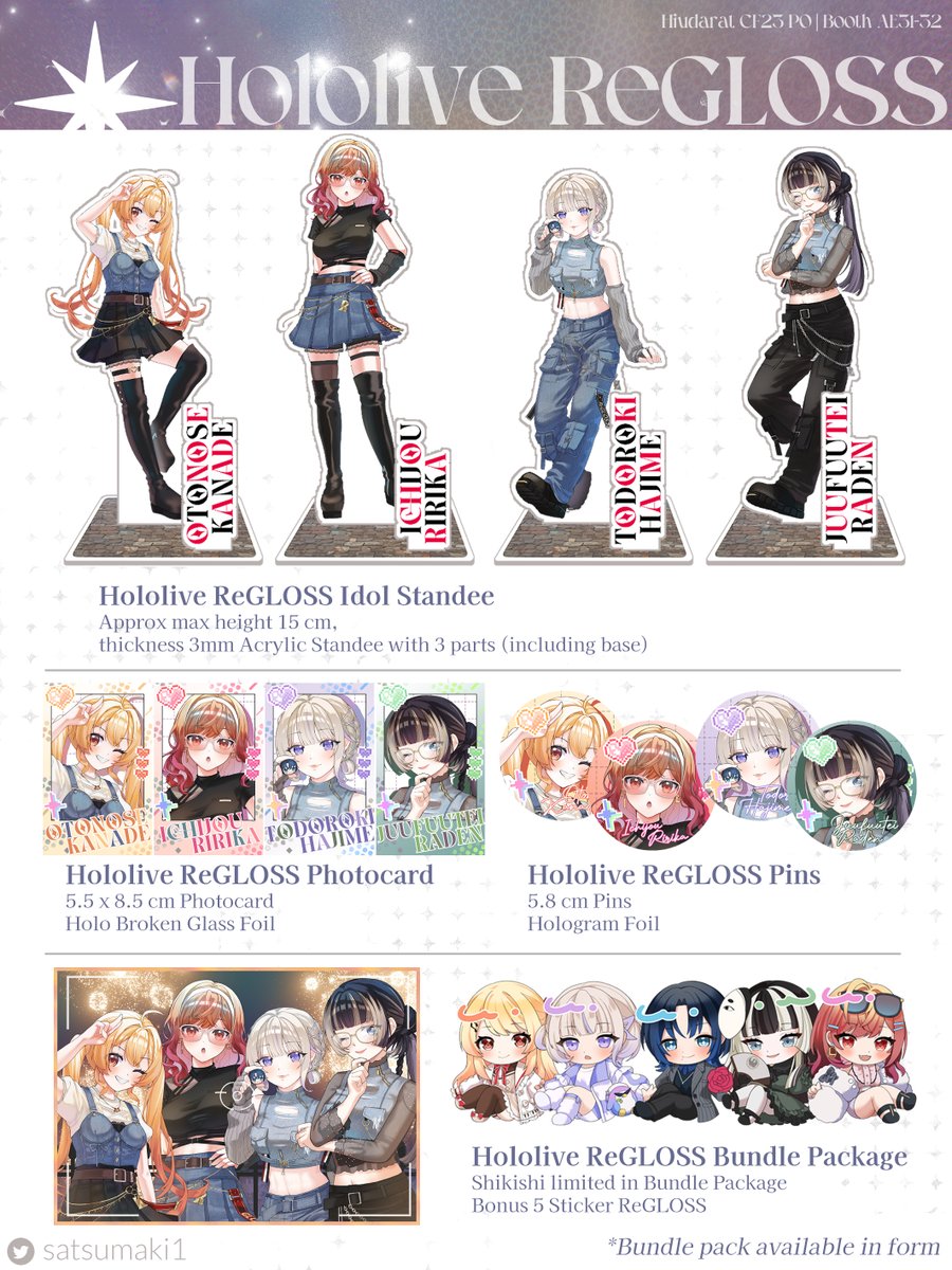 satsumaki1's tweet photo. (1/4)
[🩷&amp;🔁Appreciated!]  Hiudarat Catalogue ♡ 

Booth : Hiudarat &amp; MAMOO (AE31-32)
PO period : 14 Sept - 3 Oct
Fandom : Hololive (Suisei, Ina, AREA15, ReGLOSS)
#cf23catalogue #comifuro23catalogue #CF23 #comifuro23

Link on comment💙 https://t.co/Q2trdjP5KS