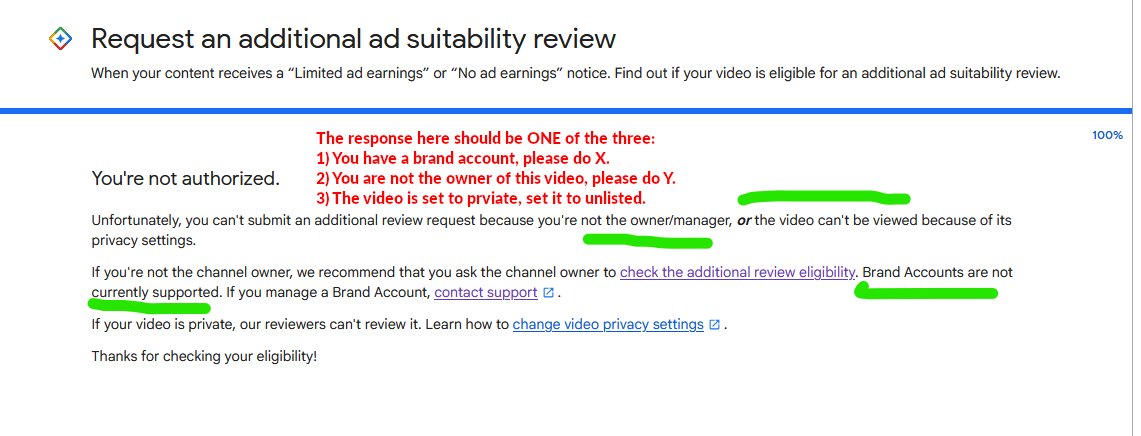 MilHiVisualized's tweet photo. @TeamYouTube The issue was that I have a brand account, but I didn't know that and your system does not tell me that...
The response of your system is just mindbogglingly inaccurate and vague. 
Is YT a 2-man burger stand or billion dollar company? https://t.co/1htevWgBfS