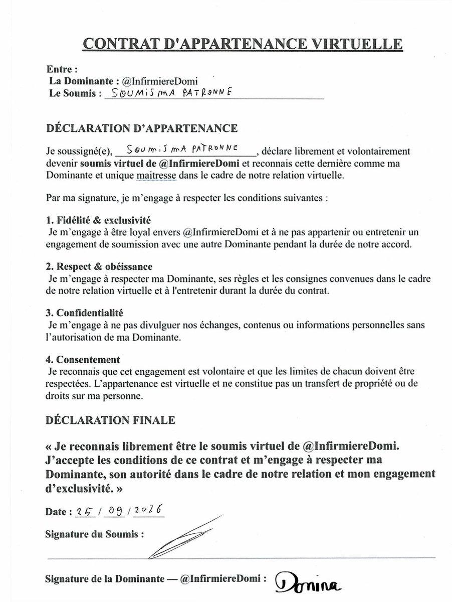 InfirmiereDomi's tweet photo. @SoumisMaPalccx ce genre de soumis qui signe un contrat et bloque en m’annonçant avoir payer une autre domina ? 
Infidèle ne lui faites pas confiance.
#soumis #moneyslave https://t.co/0yscWn3gG5