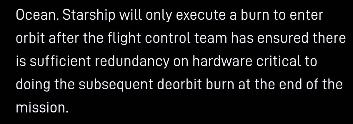 StarshipGazer's tweet photo. The key moment to listen for during today's flight will be the Go or No Go call for Starship Orbital Insertion Burn. The burn is scheduled to occur 25 minutes 17 seconds after launch so the decision should be announced shortly before then. https://t.co/H8NdJxgPKQ