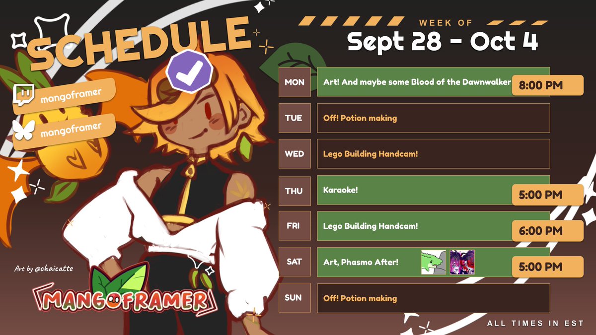 mangoframer's tweet photo. Morning Manggang! 🥭✨

It's my first full week of being a Twitch Partner!!! Let's celebrate with another handcam stream, and some Karaoke!!

I also have a silly lil event badge for those who celebrate wif me :3c I hope I see ya today~! https://t.co/qMnkory478