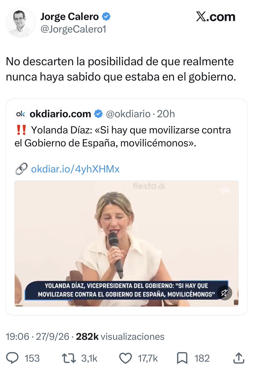 mejoreszasca's tweet photo. ZASCA!!!!!!!!!!!! de @JorgeCalero1 a @Yolanda_Diaz_ https://t.co/pp75Jf9S1C