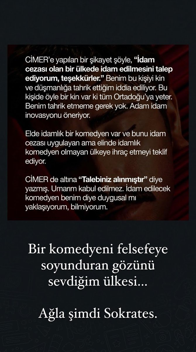 Dramakoprucugu's tweet photo. Deniz Göktaş yargılanıyor...

Savunmasından bir bölüm. 
👇👇👇

Komedyene felsefe yaptıran gözünü sevdiğim ülkesi...

Sokrates gözyaşlarını tutamıyor. https://t.co/K5TChCotZw