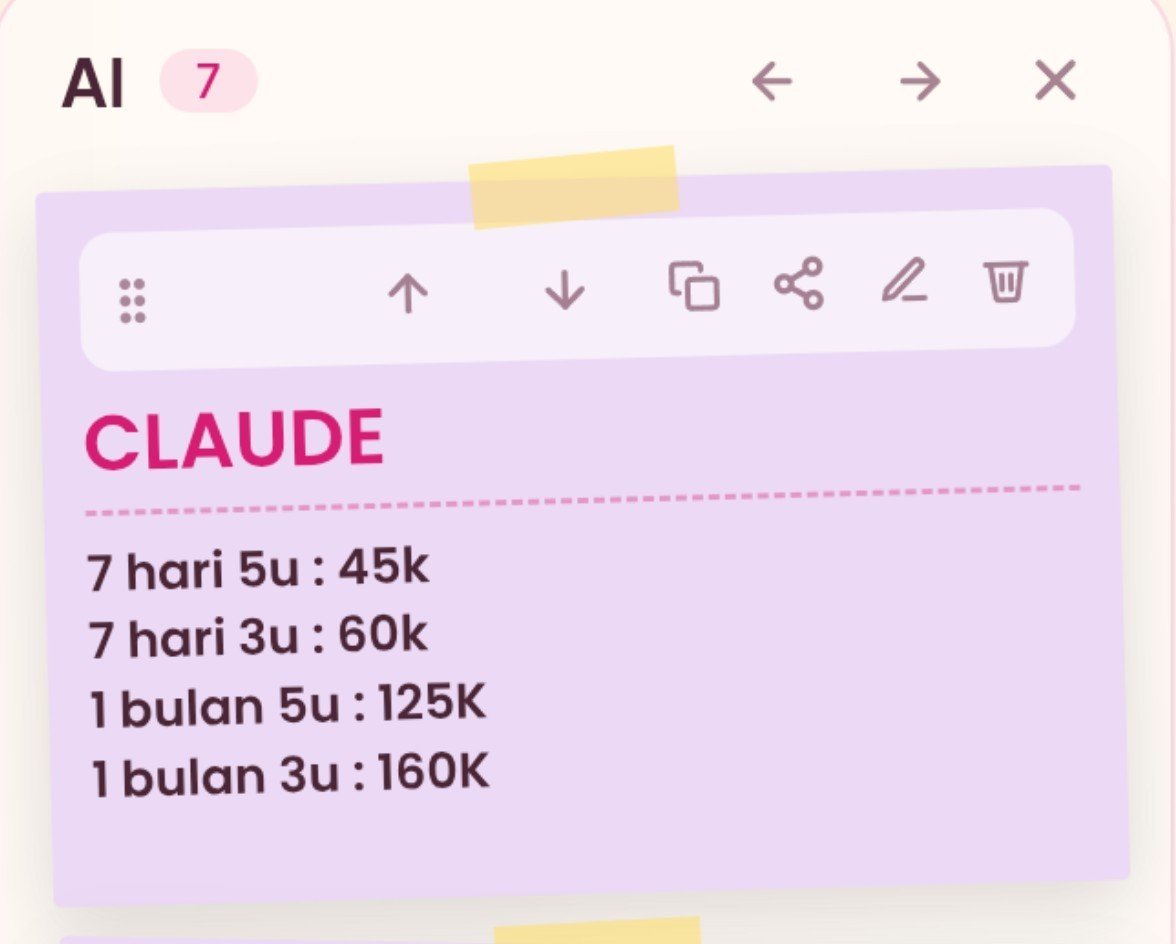 nanvgka's tweet photo. update chatgpt dan deepl, ready all yah! claude dan apk lain nya juga ada sung cek link pricelist dibawah, tanya" atau order sung WA aja^^

(claude ada dur 7 hari only)
☎️ https://t.co/kfb5EUxLTE
🔗 testi cek link on bio

pricelist lengkap cek:
🔗 https://t.co/JVQ4BCZd0l https://t.co/7lynsbIsK5