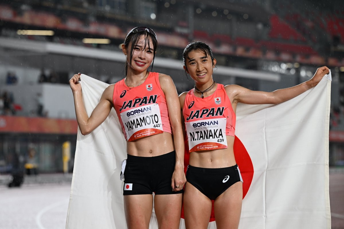 Getsuriku's tweet photo. #名古屋アジア大会
女子5000m
田中希実（豊田自動織機）が15分11秒65で銀🥈！！
今大会3つめのメダル！🥈🥉🥈！

地元の山本有真（積水化学）は15分17秒84で4位！

優勝のW.ヤヴィ🇧🇭は10000m、3000m障害、5000mの3冠達成👑👑👑 https://t.co/XTfMOBDRB6