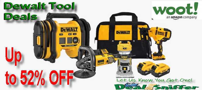 dealsniffer's tweet photo. 🎆 Up to 52% OFF Dewalt Tool Deals @ Woot 👍
Extra 20% off w/ code "CHEERS" 👀
https://t.co/EWN9Z0UdRJ 🔗
#dewalt #dewalttools #Tools #cordlesstools #cordless #workshop #garage #woot https://t.co/bp1C0yacWx