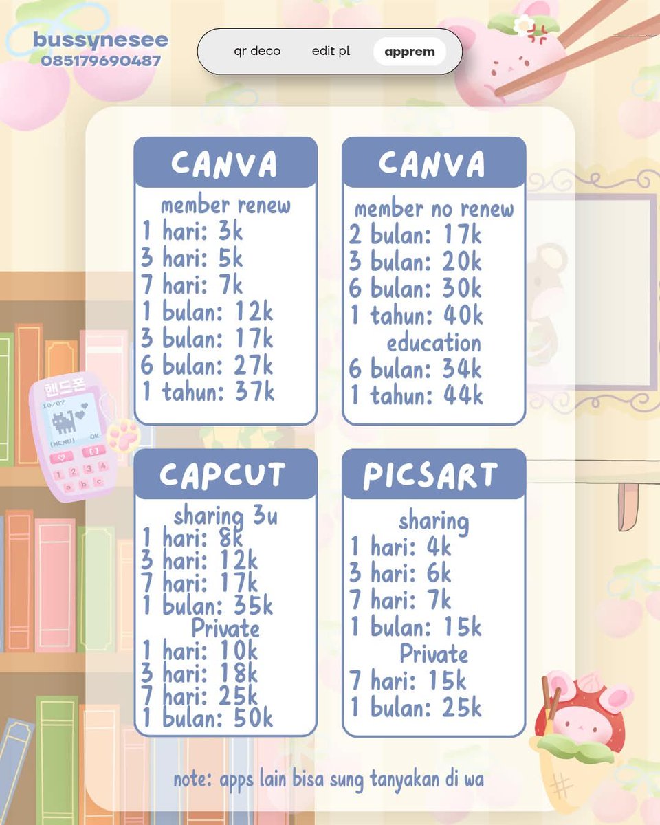 gemesij's tweet photo. Hii! cari aplikasi premium murah dengan durasi harian bulanan⁉️ @exverythingg ada! 💯 trusted &amp; bergaransi (･ω･)

Intip proof di https://t.co/Aow5niGXkz 👀

Order di 📞 https://t.co/T4mwSbDQWP

#zonauang https://t.co/rpcLZdMY9A