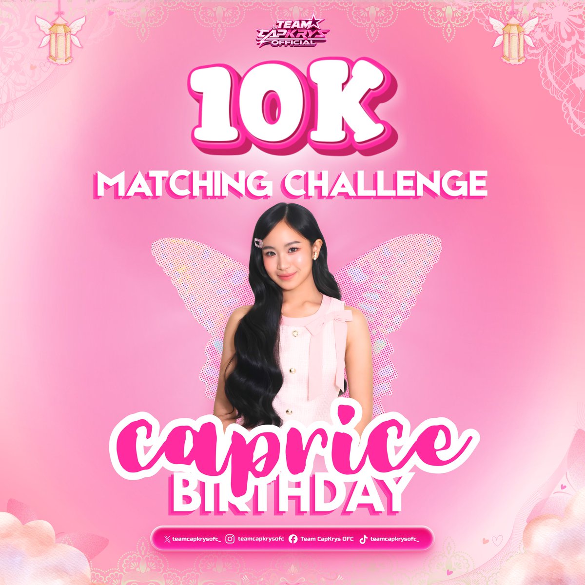 teamcapkrysofc_'s tweet photo. 𝐌𝐀𝐓𝐂𝐇𝐈𝐍𝐆 𝐂𝐇𝐀𝐋𝐋𝐄𝐍𝐆𝐄 𝐀𝐋𝐄𝐑𝐓 !!! 🩷✨ 

Our generous sponsor is willing to donate a total of ₱10,000 in support of our birthday projects for Caprice if we can match the amount on or before September 30, 2026, at 11:59 PM!

Every donation, no matter how big or small, brings us one step closer to reaching our goal.

Any amount is welcome and deeply appreciated. Thank you so much, SparCKles! 

#CAPKRYS | #CapriceCayetano
