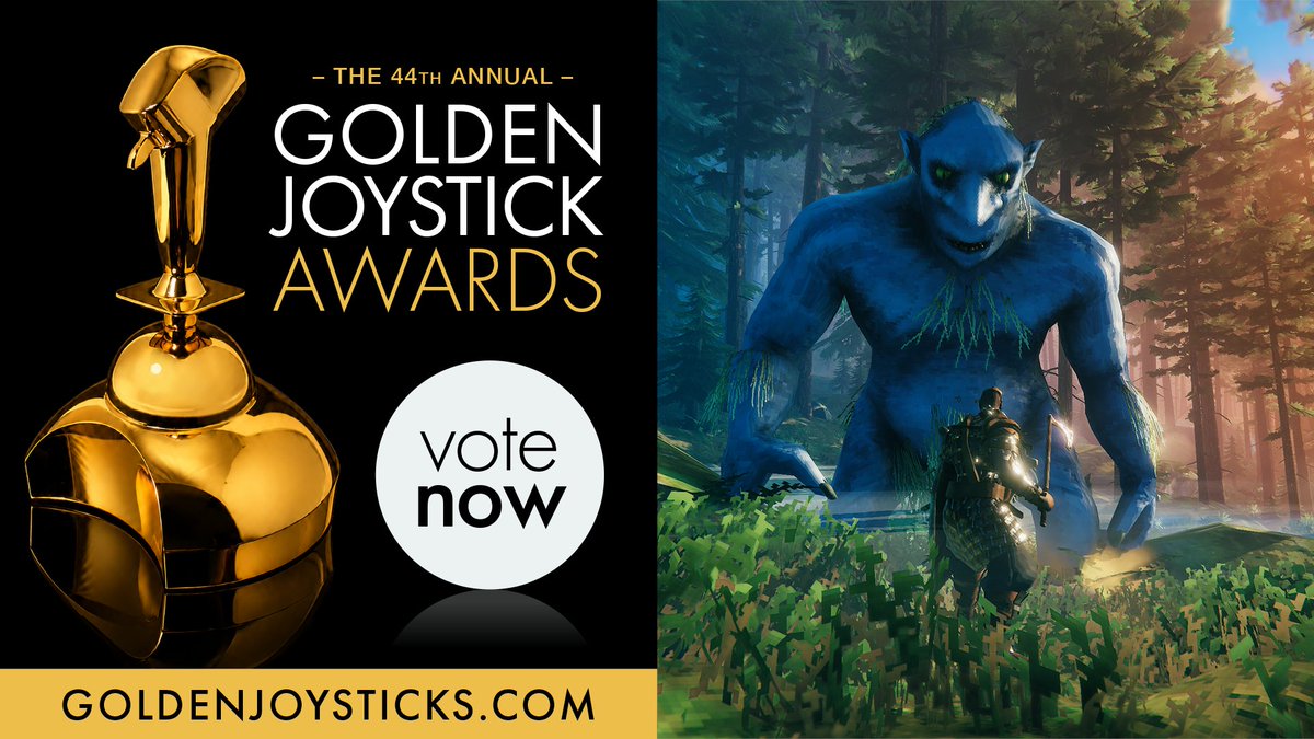 Valheimgame's tweet photo. We’re nominated for a whole THREE categories in this year’s Golden Joystick Awards! We would be honoured if you would give #Valheim your vote for Best Multiplayer Game, Best Indie Game and PC Game of the Year! 😍 https://t.co/EsXyGoPt0r https://t.co/tj4DCssMIs