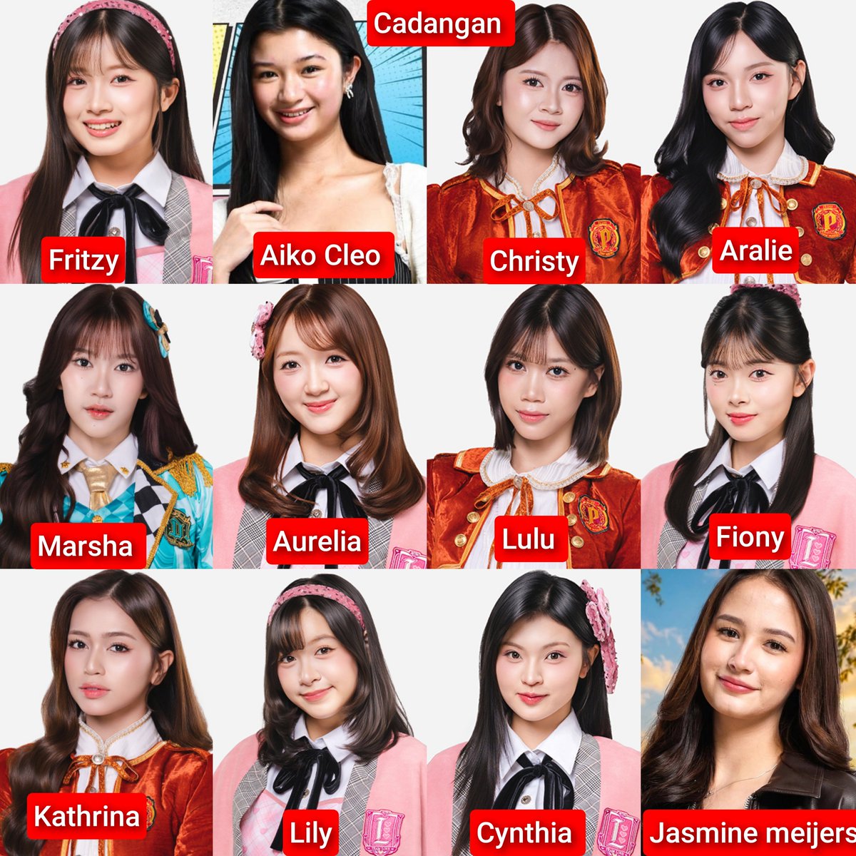 Agvanoadi48's tweet photo. Susunan formasi pemain timnas JKT48 fight spirit 1 Indonesia 🇮🇩 https://t.co/TxJWV6xW1y