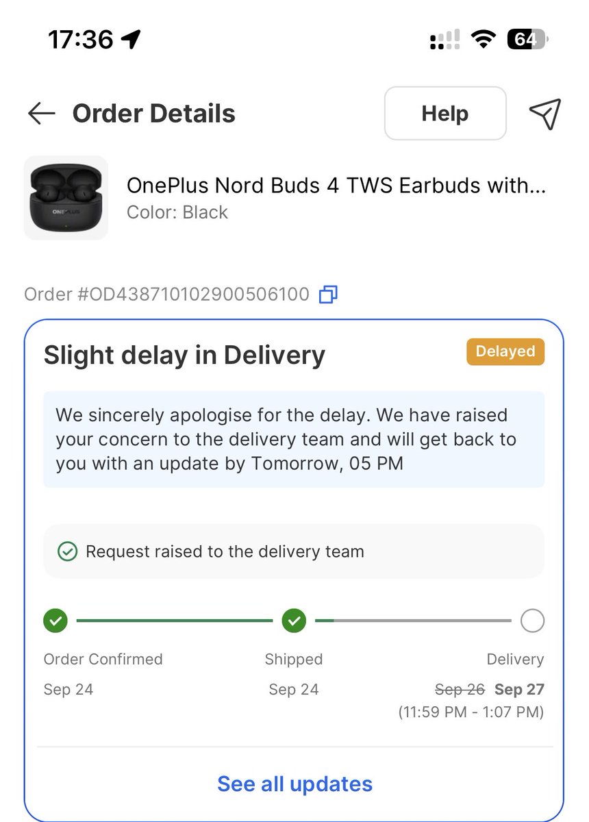 Nameis_Vishal's tweet photo. Order supposed to be delivered on 26-September. Yet not delivered. 
Cancel this now I don’t need this anymore. I done… cancel this.

@Flipkart @flipkartsupport https://t.co/FFbVmRZ7MB