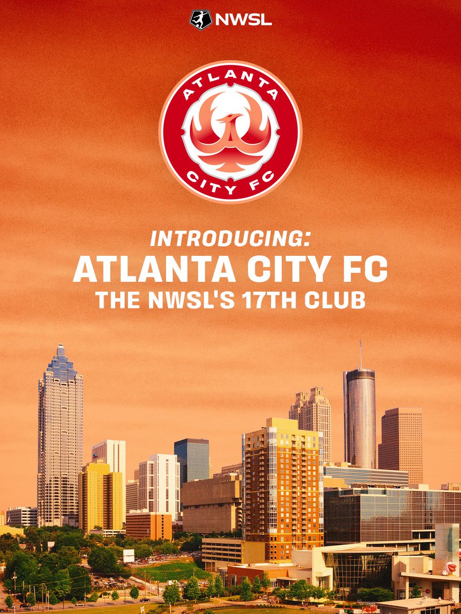 NWSL's tweet photo. We’re so ATL 🫰

Today, the NWSL’s 17th club unveiled it’s name and crest: Atlanta City FC. Sound off for ATL, coming in 2028! https://t.co/bDpxiYPzlh