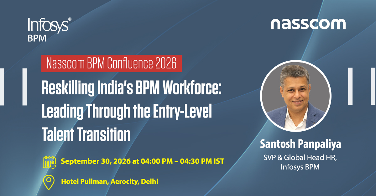 InfosysBPM's tweet photo. The future of BPM will be defined not just by technology, but by talent. Join Santosh Panpaliya, SVP &amp; Global Head HR #InfosysBPM, as he shares perspectives on preparing India's workforce for the next wave of transformation and creating opportunities in an AI-powered future. https://t.co/ZfsL5lsvG9