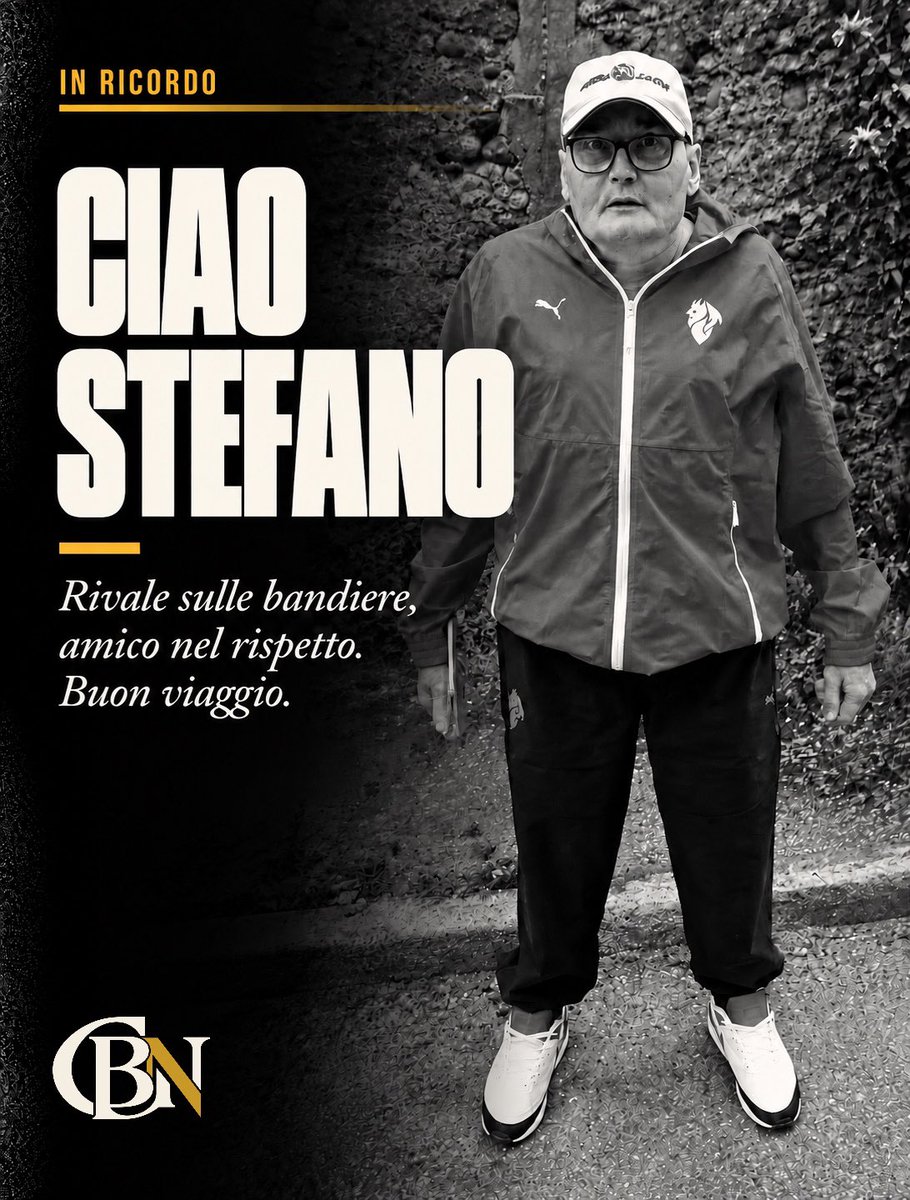 CodBianconero's tweet photo. Ci sono avversari che il tempo trasforma in amici, e Stefano era uno di questi.

Rivale sulle bandiere, mai nei rapporti umani. Noi di Codice Bianconero abbiamo avuto la fortuna di scambiare con lui qualche parola, poche ma vere, abbastanza per riconoscere una persona autentica, di quelle che restano in piedi e combattono a testa alta fino all'ultimo.

Le rivalità del calcio finiscono sempre dove comincia il rispetto. E oggi, di fronte a una notizia così, restano soltanto quello e il silenzio.

Ciao Stefano, buon viaggio.

#CodiceBianconero #Stefano
#Milan #Juventus 
@StefanoVerbania