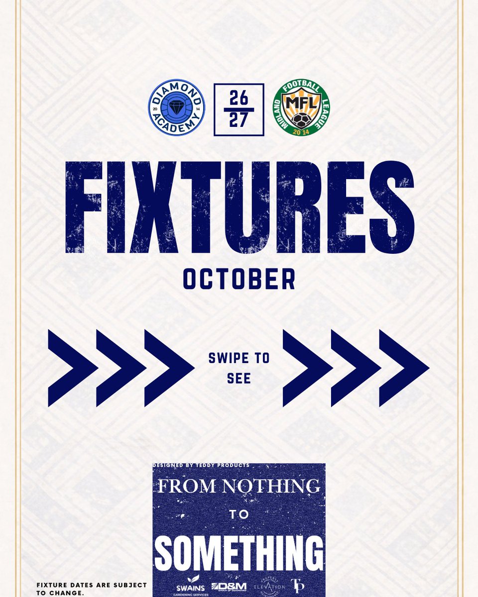 DiamondAcaFC's tweet photo. Our October fixtures https://t.co/m5RhHVAtTx