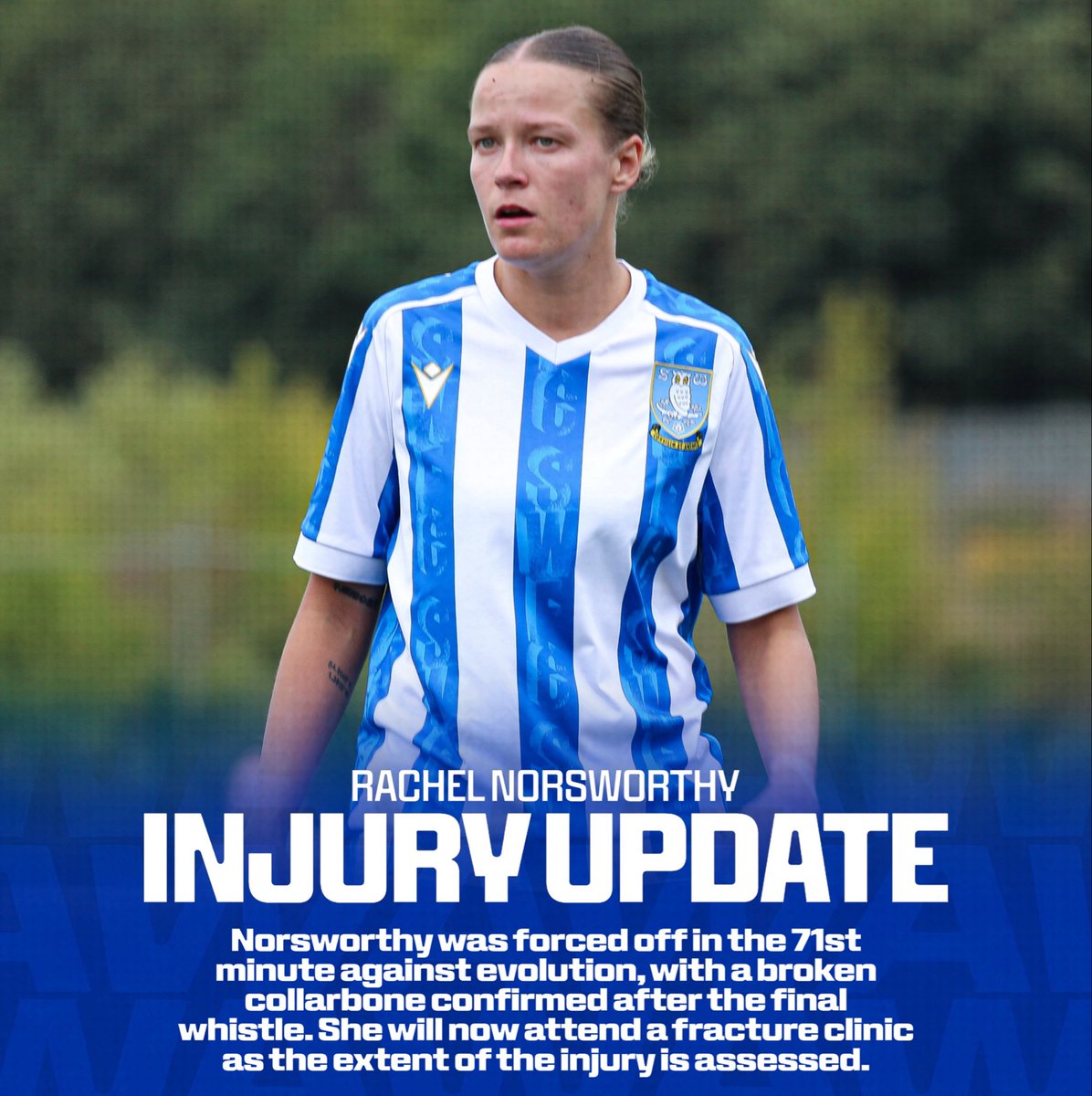 swlfcofficial's tweet photo. The latest on Jess Birtles, Rachel Norsworthy, Giovanna Petruccelli and Milly Colford, as the quartet continue their respective recoveries.
Everyone at SWLFC wishes them well as they work towards a return to action. 💙
#swlfc | #oneteam | #WithWisdomAndCourage https://t.co/7bHtL8xorX