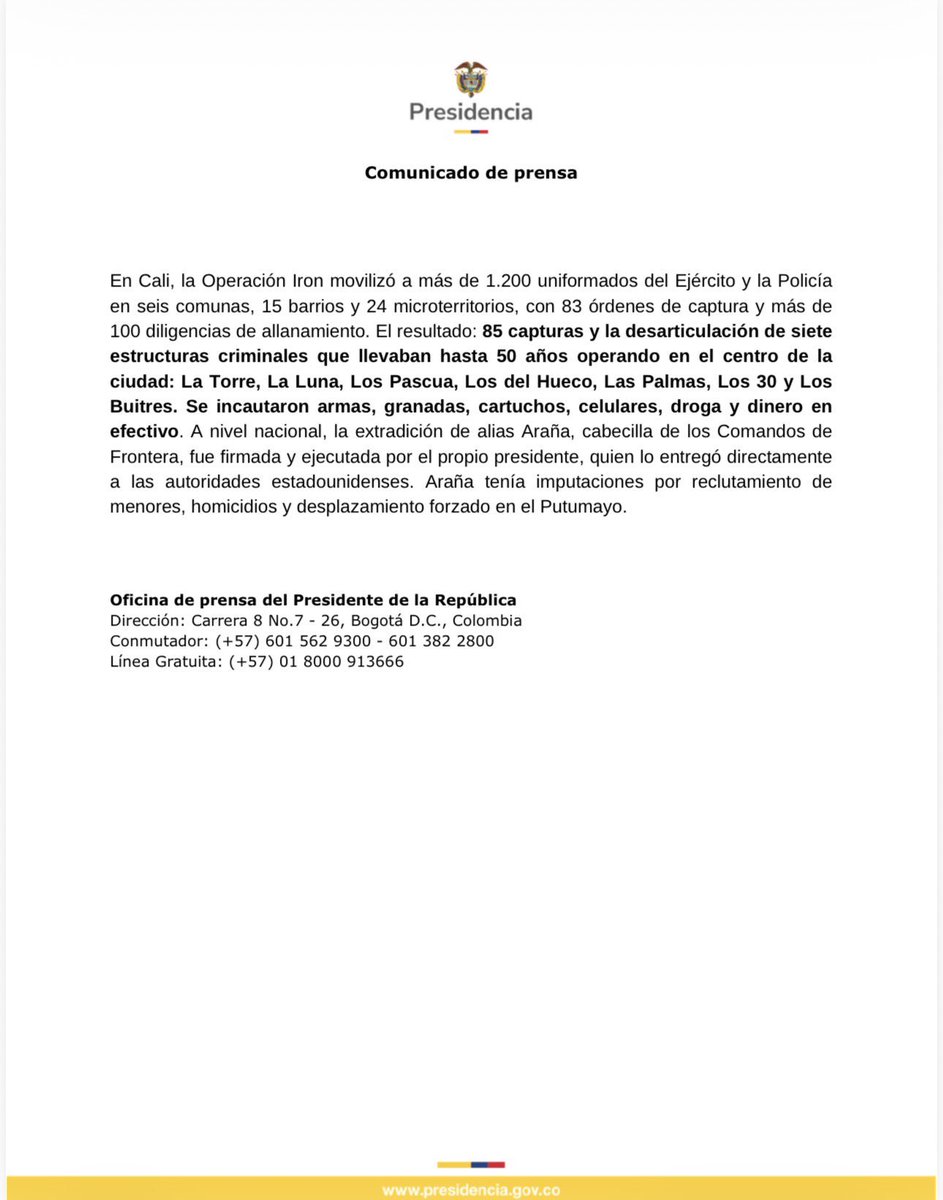 dmarcordoba's tweet photo. Solo pasó un mes y el país nota que la seguridad regresó.

Secuestro cae −79 %, extorsión −62 %, masacres −58 %. Durante los 4 años anteriores ¿hubo falta de voluntad o complicidad? https://t.co/SLABRyhuM1