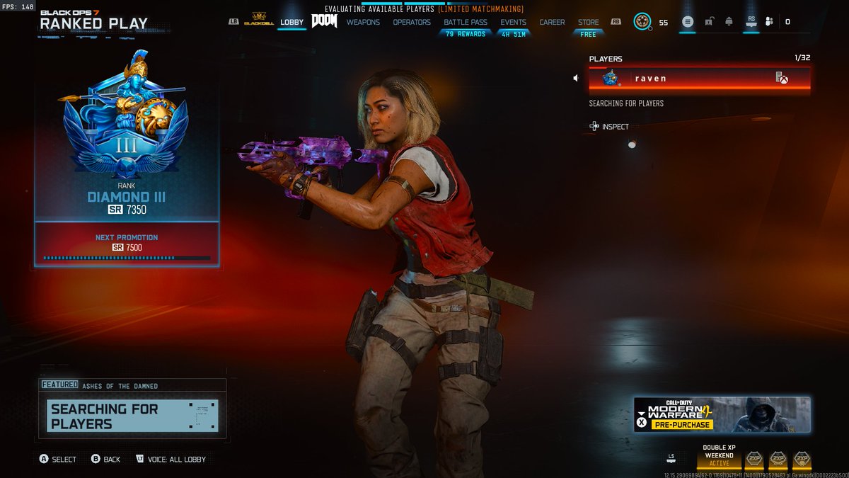 buddx28's tweet photo. Season ends in 9 days and i've been placed into this random state preventing me from achieving the season 6 iridescent/top250 in Ranked Play 
@CallofDutyCM you think this is fair ? https://t.co/A62ofyqPTN