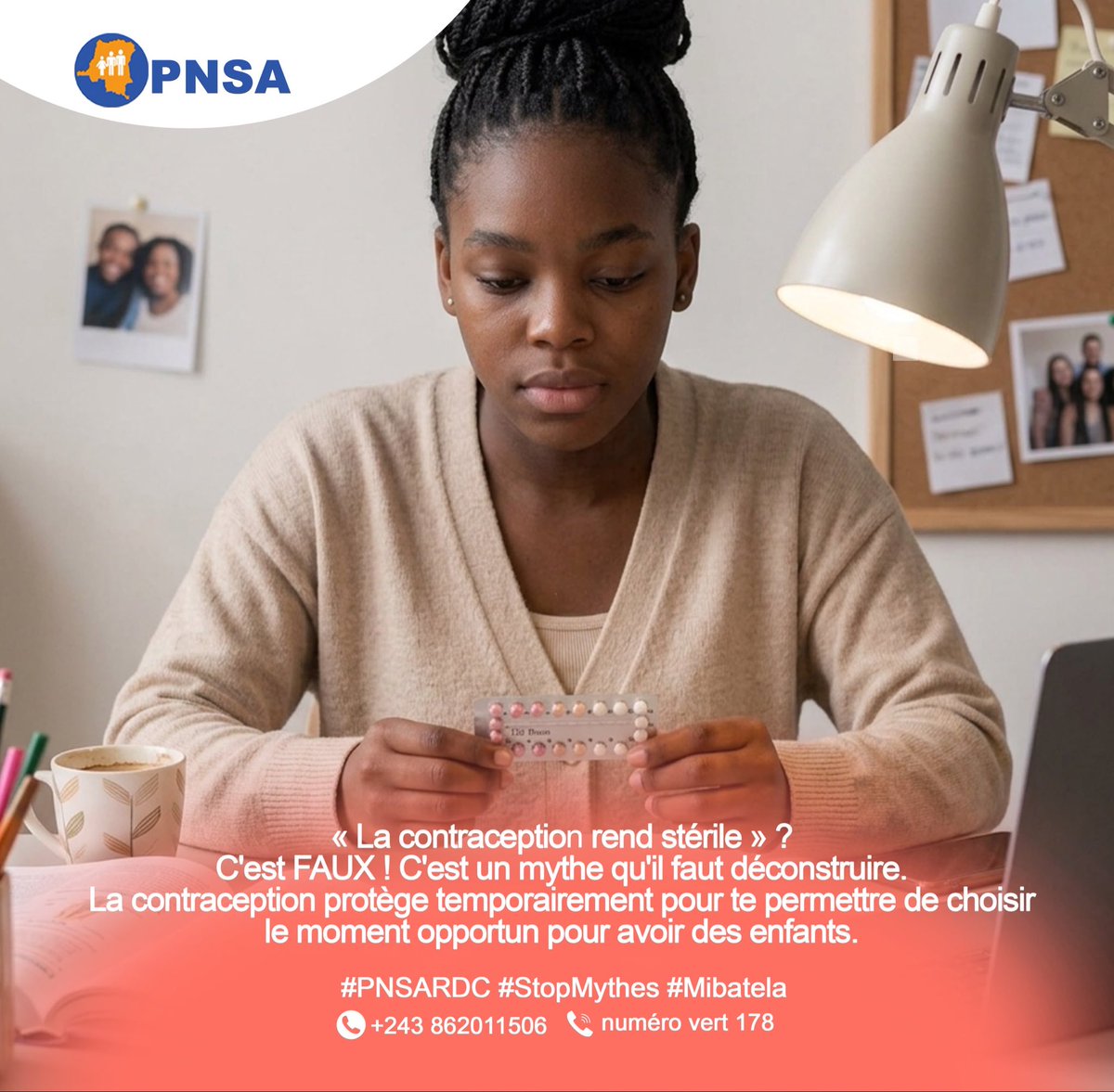 noella_kiama's tweet photo. 🗣️ On t’a déjà dit que la contraception rend stérile ou provoque le cancer ❌ ?
👉 STOP aux rumeurs !
Cherche une info fiable, pose des questions, fais un choix éclairé. 💪💜
#PNSA #MonCorpsMonChoix #StopAuxRumeurs #JeunesseRDC https://t.co/1lpDfUfl9c