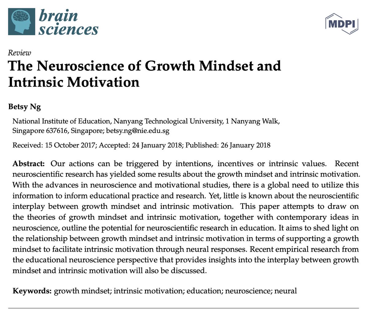 NTFabiano's tweet photo. A growth mindset is associated with a stronger neural response to mistakes.

Failure turns into feedback instead of identity. https://t.co/TBrC2glS7n