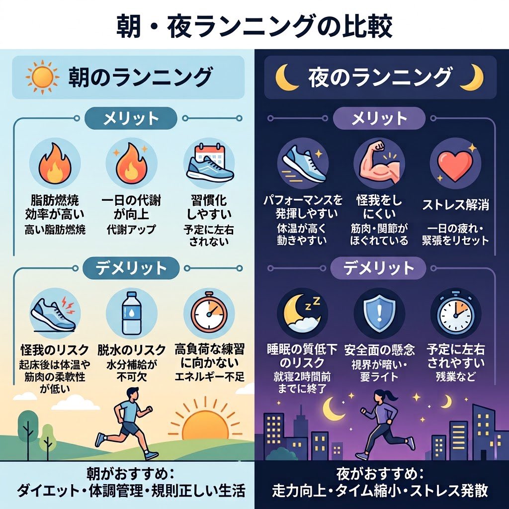 run_oki_life's tweet photo. 朝ランと夜ランの比較🏃 https://t.co/zotqW9a2L2