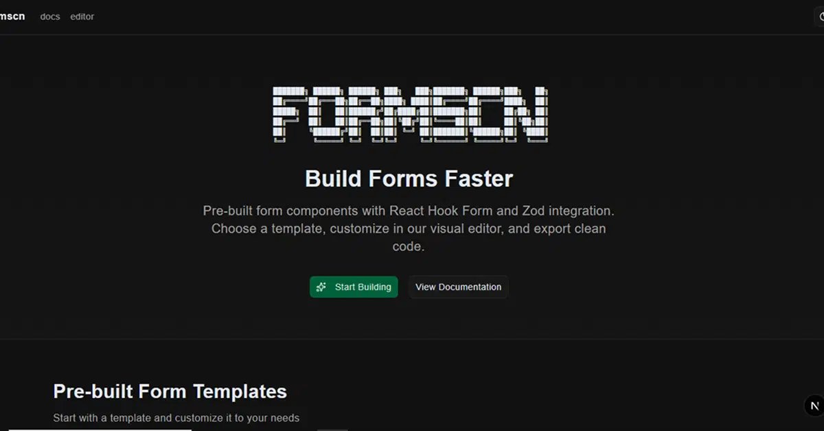 AllShadCN's tweet photo. Building forms with shadcn/ui should be straightforward.

FormSCN is a visual, drag-and-drop form builder for shadcn/ui.
It includes Zod schemas, React Hook Form, multi-step workflows, and authentication integrations.

By @abd_mukadam
Full details on All ShadCN. Link in comment👇 https://t.co/OhIFUYrvzA