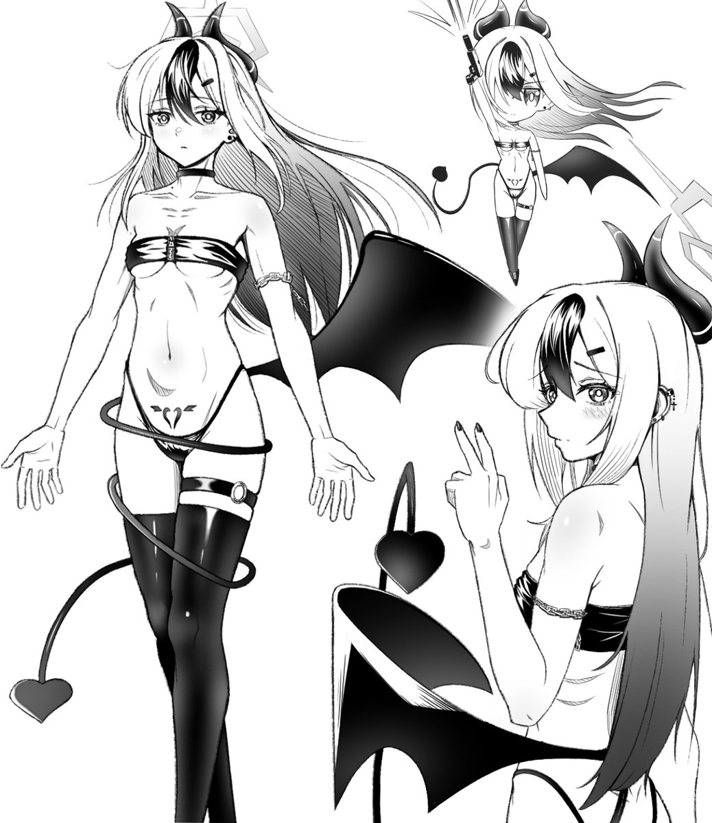 jaaltey's tweet photo. Succubus Kayoko doodle. https://t.co/MU7lsWQ2Sq